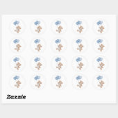 Sticker Rond Nounours ours en peluche (Feuille)
