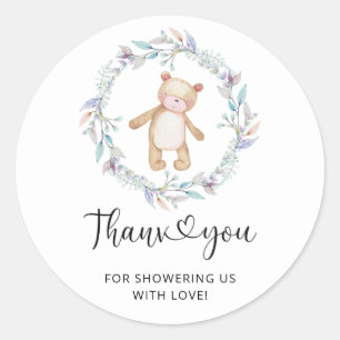 Sticker Rond Nounours ours merci  