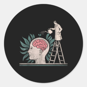Sticker Rond Nourrir le cerveau Prévention de la sensibilisatio