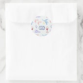 Sticker Rond Nourriture côtière italienne (Sac)
