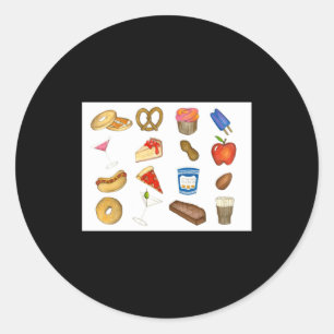 Sticker Rond Nourriture de New York City Nyc Zza Bagel Steak
