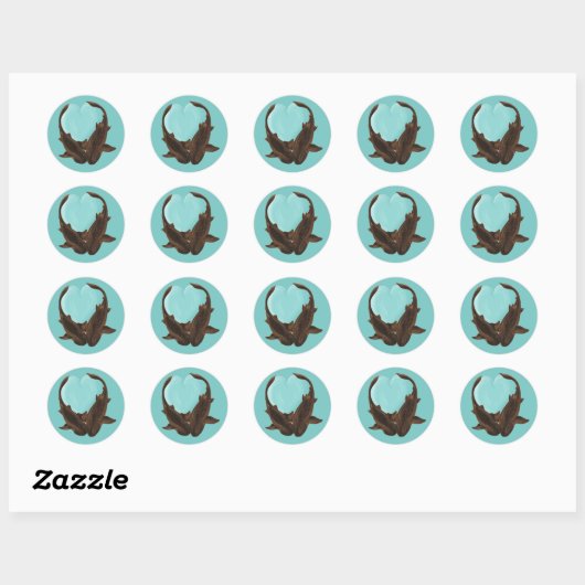 Sticker Rond Nourriture des requins (Feuille)