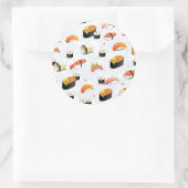 Sticker Rond Nourriture japonaise : Motif de sushi (Sac)