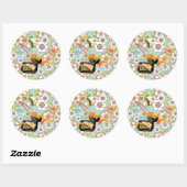 Sticker Rond Nourriture japonaise : Sushi Motif 4 (Feuille)