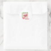 Sticker Rond nourriture kawaii - mignonne Watermelon, rose, ver (Sac)