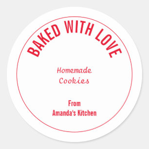 Sticker Rond Nourriture maison Noël Cookies Fête Cadeau Favoris
