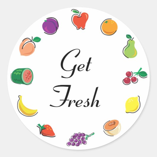 Sticker Rond Nourriture pour Thought_Circle of Citrus_Get Fresh (Devant)