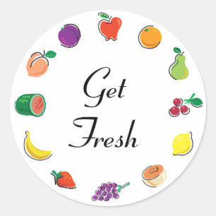 Sticker Rond Nourriture pour Thought_Circle of Citrus_Get Fresh