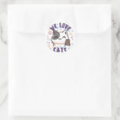 Sticker Rond nous aimons les chats (Sac)