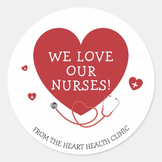 Sticker Rond Nous aimons nos infirmières (Devant)