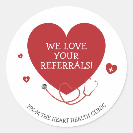 Sticker Rond Nous aimons vos références Médicales (Devant)