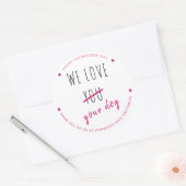 Sticker Rond Nous aimons votre chien d'affaires animal de compa (Enveloppe)