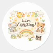 Sticker Rond Nous attendons un bébé (Devant)