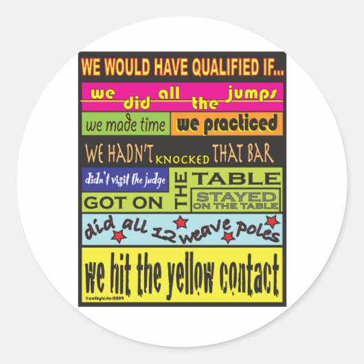 Sticker Rond Nous Aurions Été Qualifiés.... (Devant)
