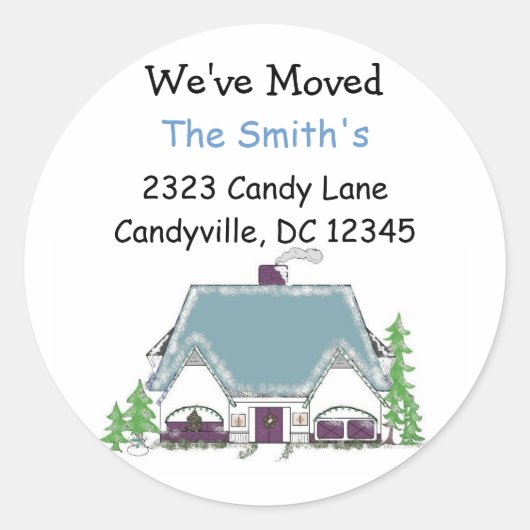 Sticker Rond Nous avons déménagé (Devant)