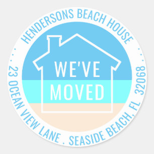 Sticker Rond Nous avons déménagé Beach House Chic Adresse de re