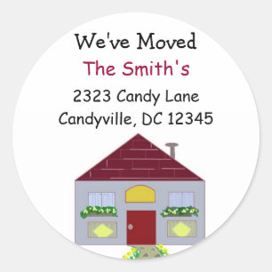 Sticker Rond Nous avons déménagé notre maison