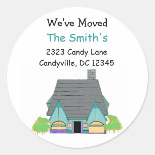 Sticker Rond Nous avons déménagé Nouvelle Maison