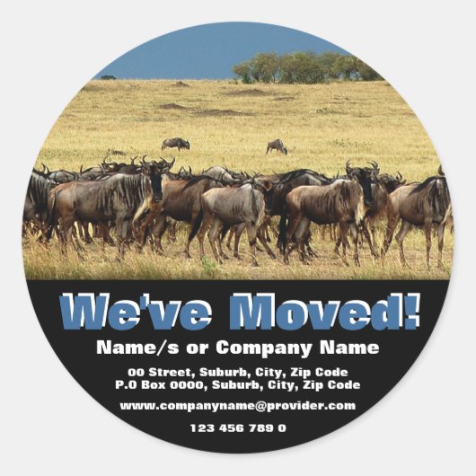 Sticker Rond Nous avons déplacé faire-part (Devant)