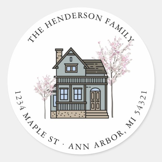 Sticker Rond Nous avons déplacé le changement d'adresse Faire-p (Devant)