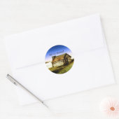 Sticker Rond Nous avons déplacé un ancien Cabine de journal (Enveloppe)