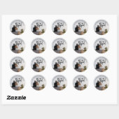 Sticker Rond Nous Avons Elopé Photo Nom Artsy Script (Feuille)
