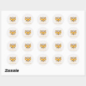 Sticker Rond Nous avons eu une queue de temps ! Cute Little Fox (Feuille)
