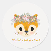 Sticker Rond Nous avons eu une queue de temps ! Cute Little Fox (Devant)