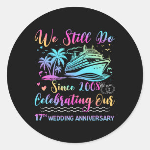 Sticker Rond Nous célébrons toujours notre 17e anniversaire de