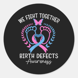 Sticker Rond Nous Combattons Les Pieds De Bébé Pour Les Défauts