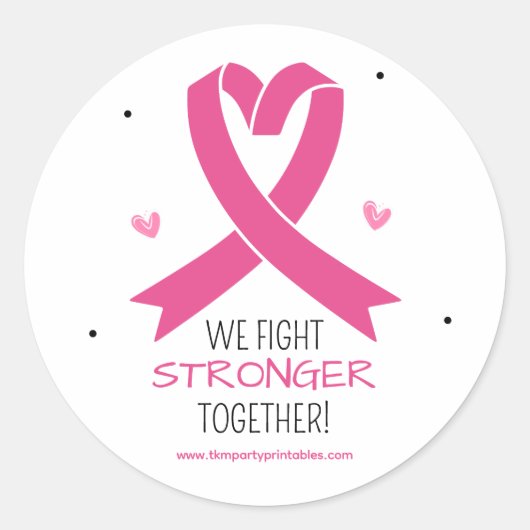 Sticker Rond Nous combattons plus fort ensemble Sensibilisation (Devant)