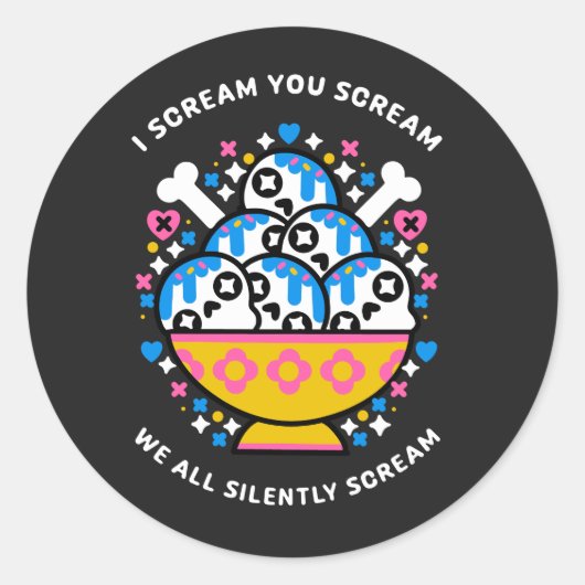 Sticker Rond nous crions tous silencieusement (Devant)