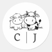 Sticker Rond Nous Dirons Que Je Moo Vache Mariage À Thème (Devant)