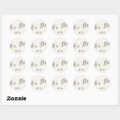 Sticker Rond Nous faisons Classic Script Calligraphie Monogramm (Feuille)