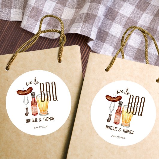 Sticker Rond Nous faisons la BBQ barbecue enterrement de vie de