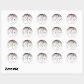 Sticker Rond Nous faisons Mariage d'adresse de retour de photos (Feuille)