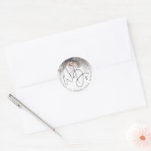 Sticker Rond Nous faisons Mariage d'adresse de retour de photos (Enveloppe)