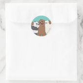 Sticker Rond Nous, Groupe Ours Nus Hug (Sac)