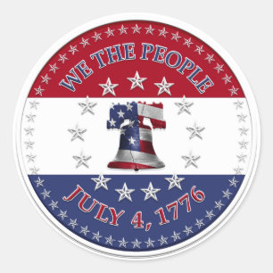 Sticker Rond Nous le peuple 4 juillet 1776 Cloche avec 13 et 50