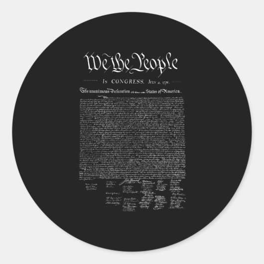 Sticker Rond Nous le peuple _ notre déclaration d'indépendance (Devant)