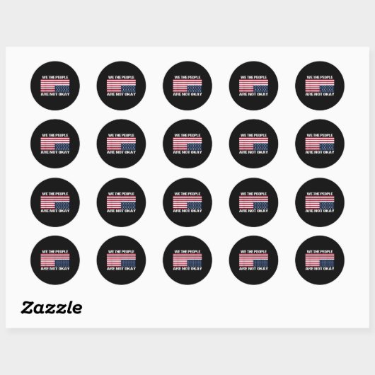 Sticker Rond Nous, Le Peuple, Nous N'Avons Pas Le Drapeau Améri (Feuille)
