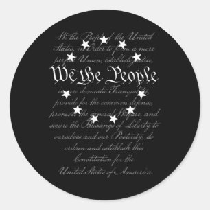 Sticker Rond Nous Le Peuple Préambule La Constitution Américain
