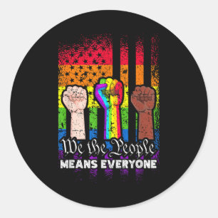 Sticker Rond Nous, le peuple signifie tout le monde Constitutio