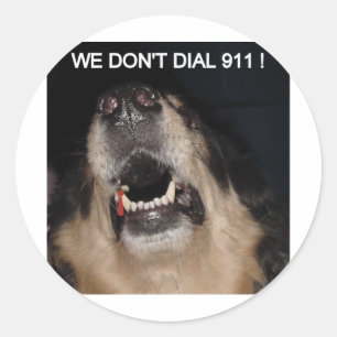 STICKER ROND NOUS NE COMPOSONS PAS LE 911 DOG