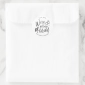 Sticker Rond Nous nous marions | Script noir et blanc  (Sac)