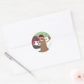 Sticker Rond Nous Ours Nus - Bonnes Fêtes (Enveloppe)