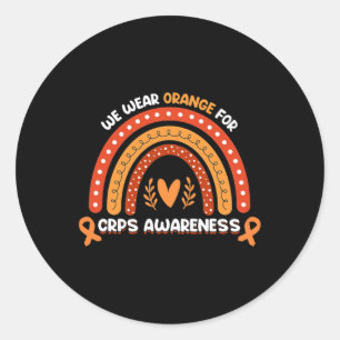 Sticker Rond Nous Portons De L'Orange Pour Le Mois De Sensibili