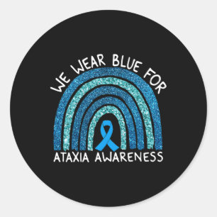 Sticker Rond Nous Portons Du Bleu Pour Le Cadeau Arc-En-Ciel De