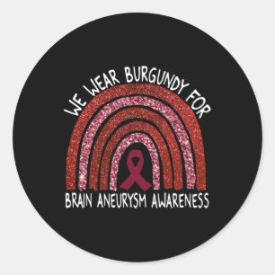 Sticker Rond Nous Portons La Bourgogne Pour L'Anévrisme Cerveau