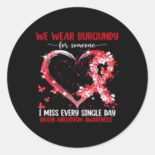 Sticker Rond Nous Portons Le Rose Pour Le Cerveau Aneurysme Sen